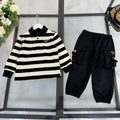 P Black Striped Set