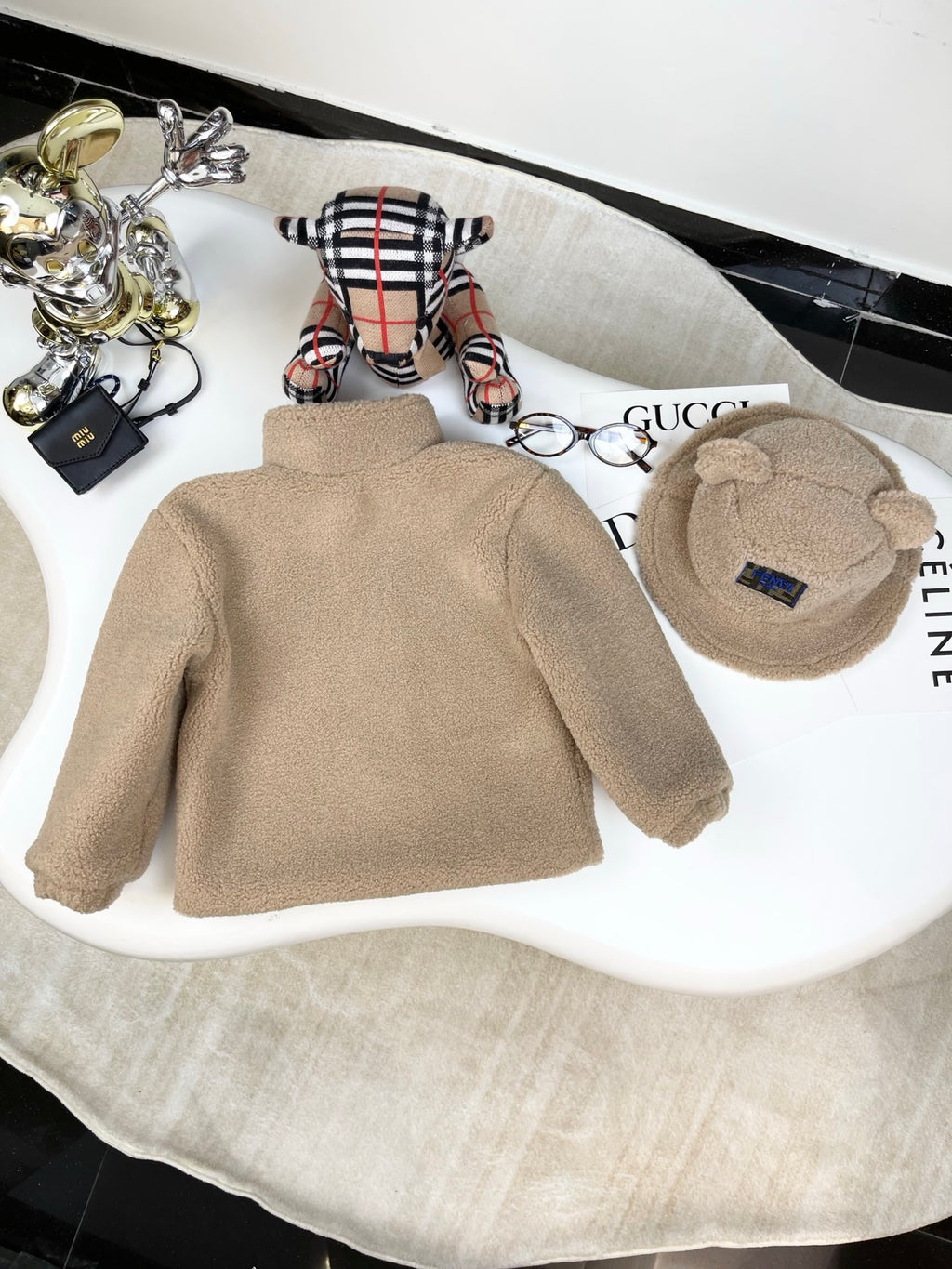 FF Brown Fleece Jacket & Hat