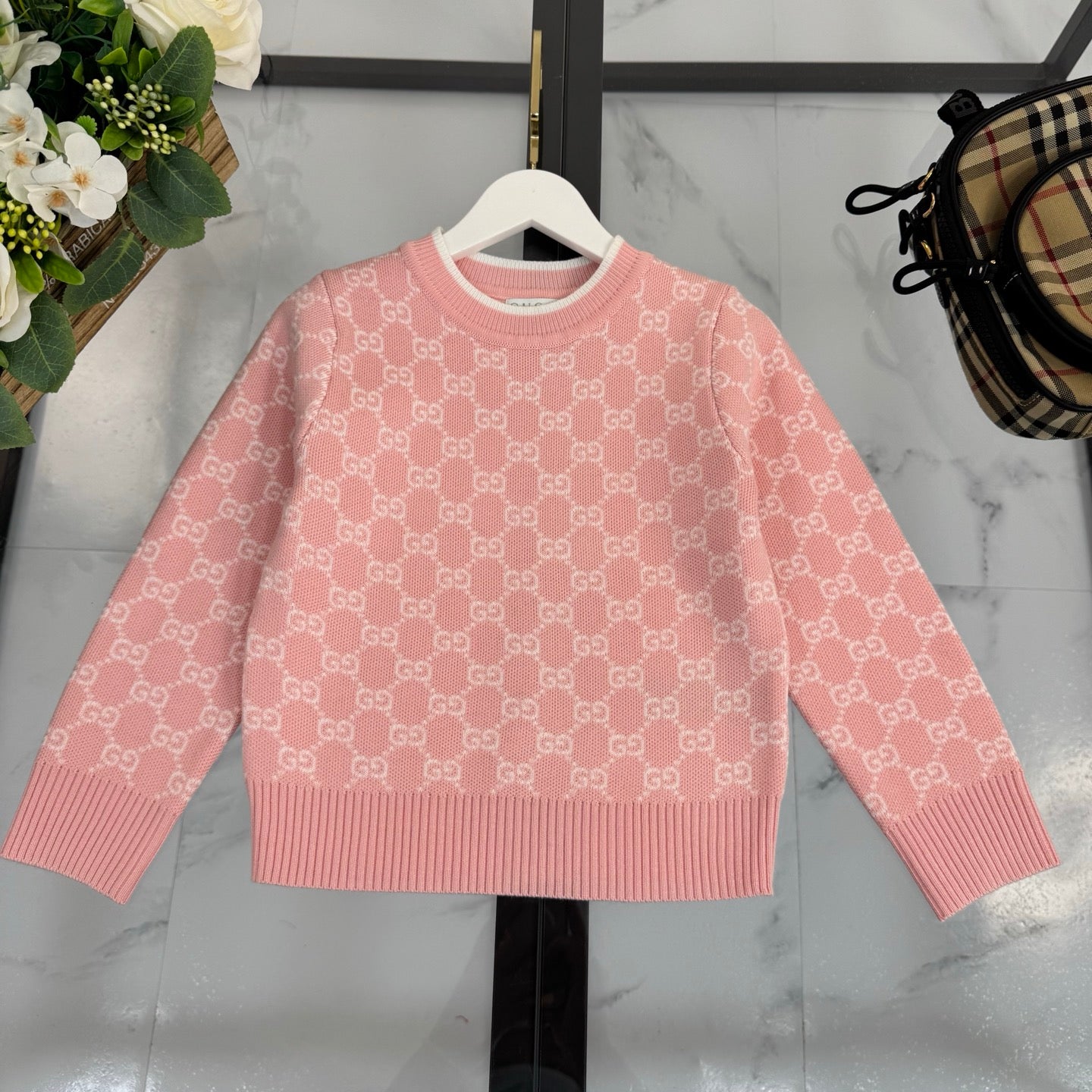 G Pink Monogram Sweater
