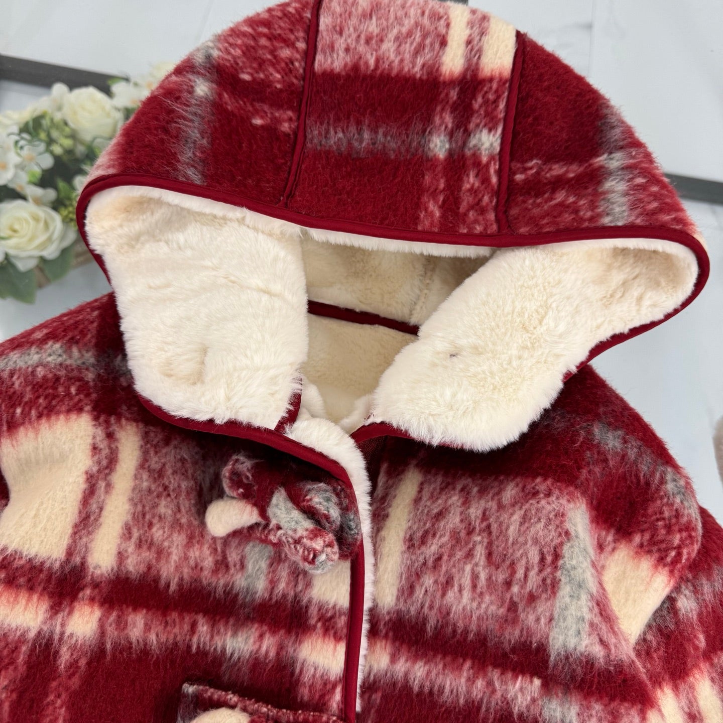 BR Red Monogram Coat