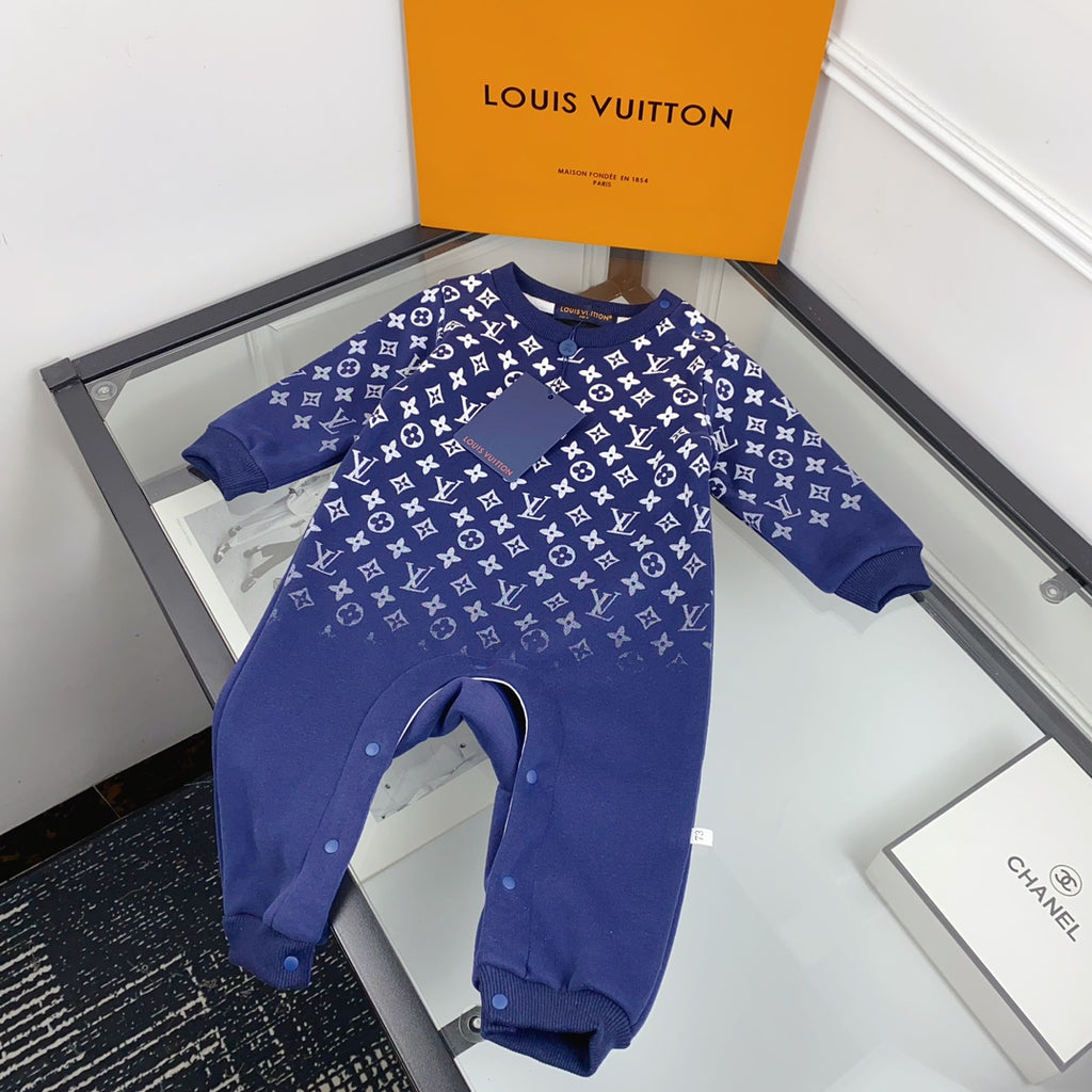 L Blue Monogram Print Set