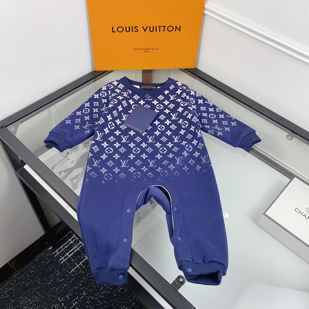 L Blue Monogram Print Set