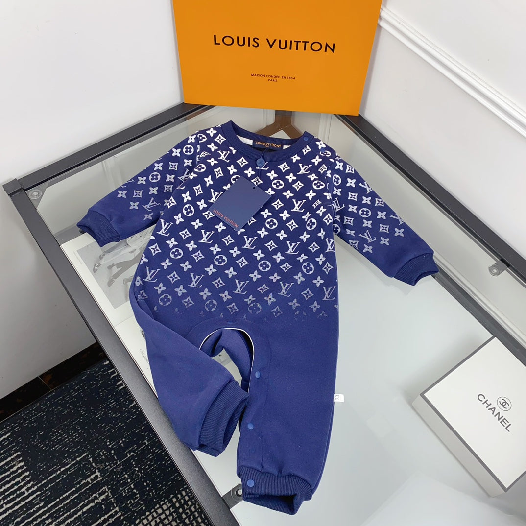 L Blue Monogram Print Set