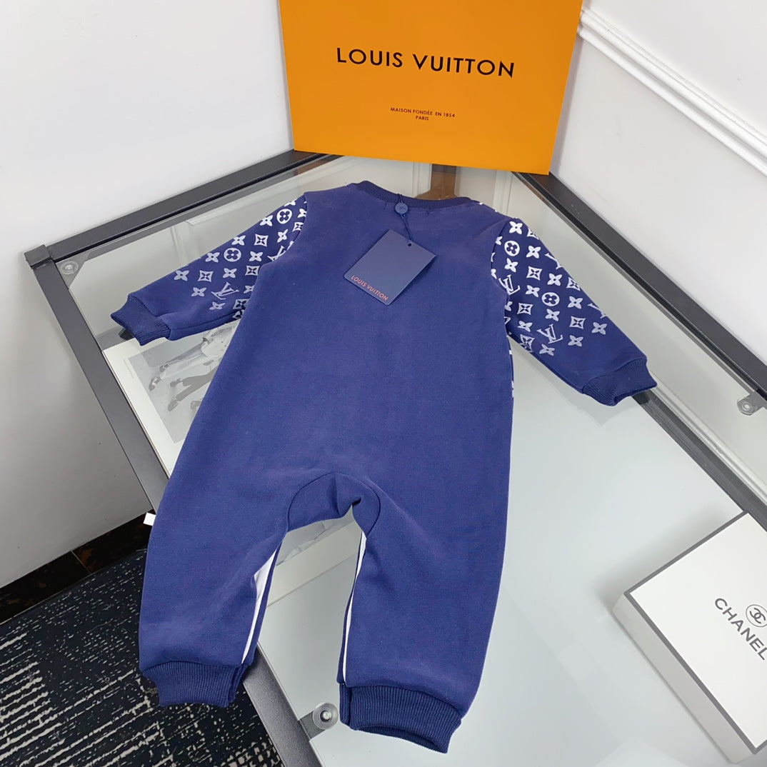 L Blue Monogram Print Set