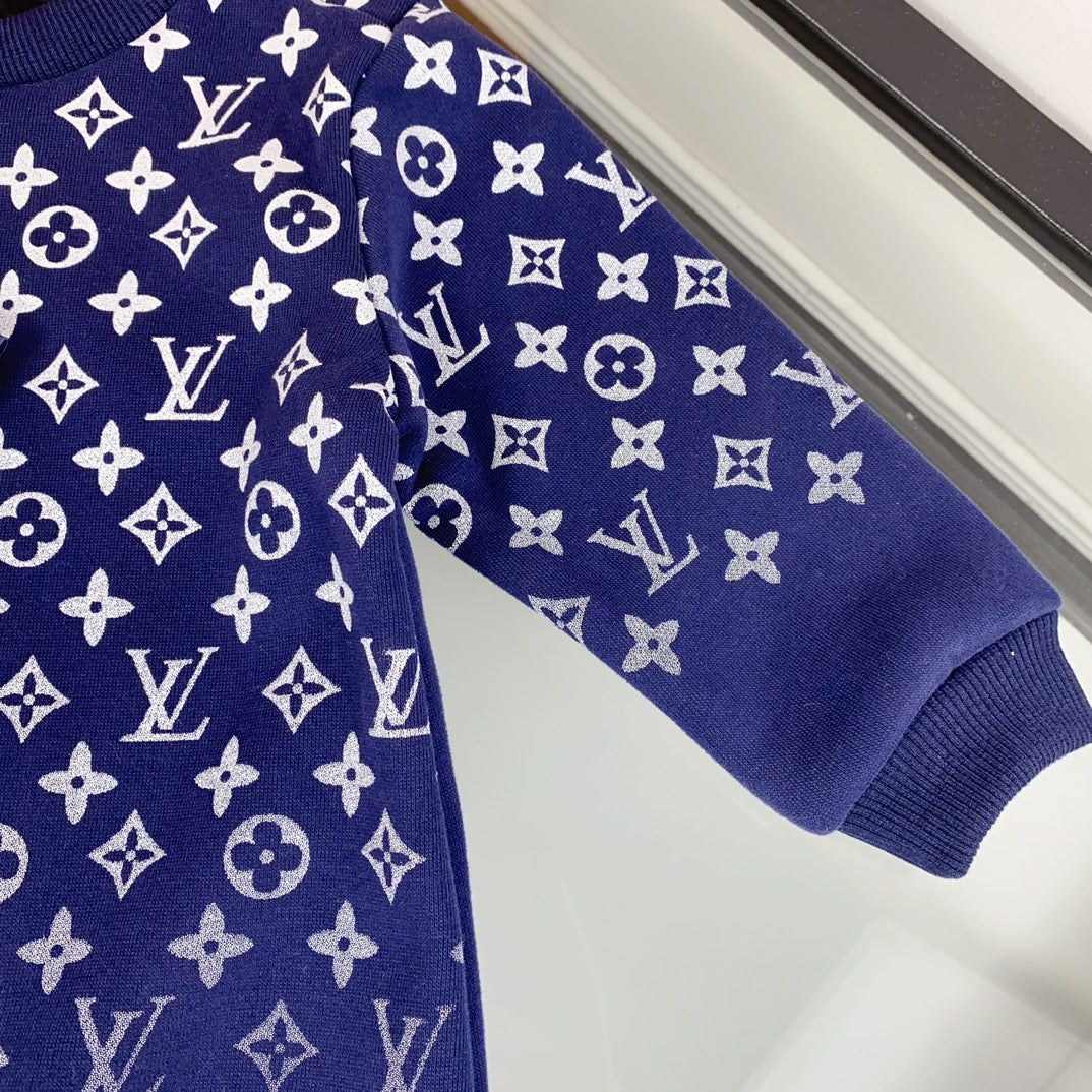 L Blue Monogram Print Set