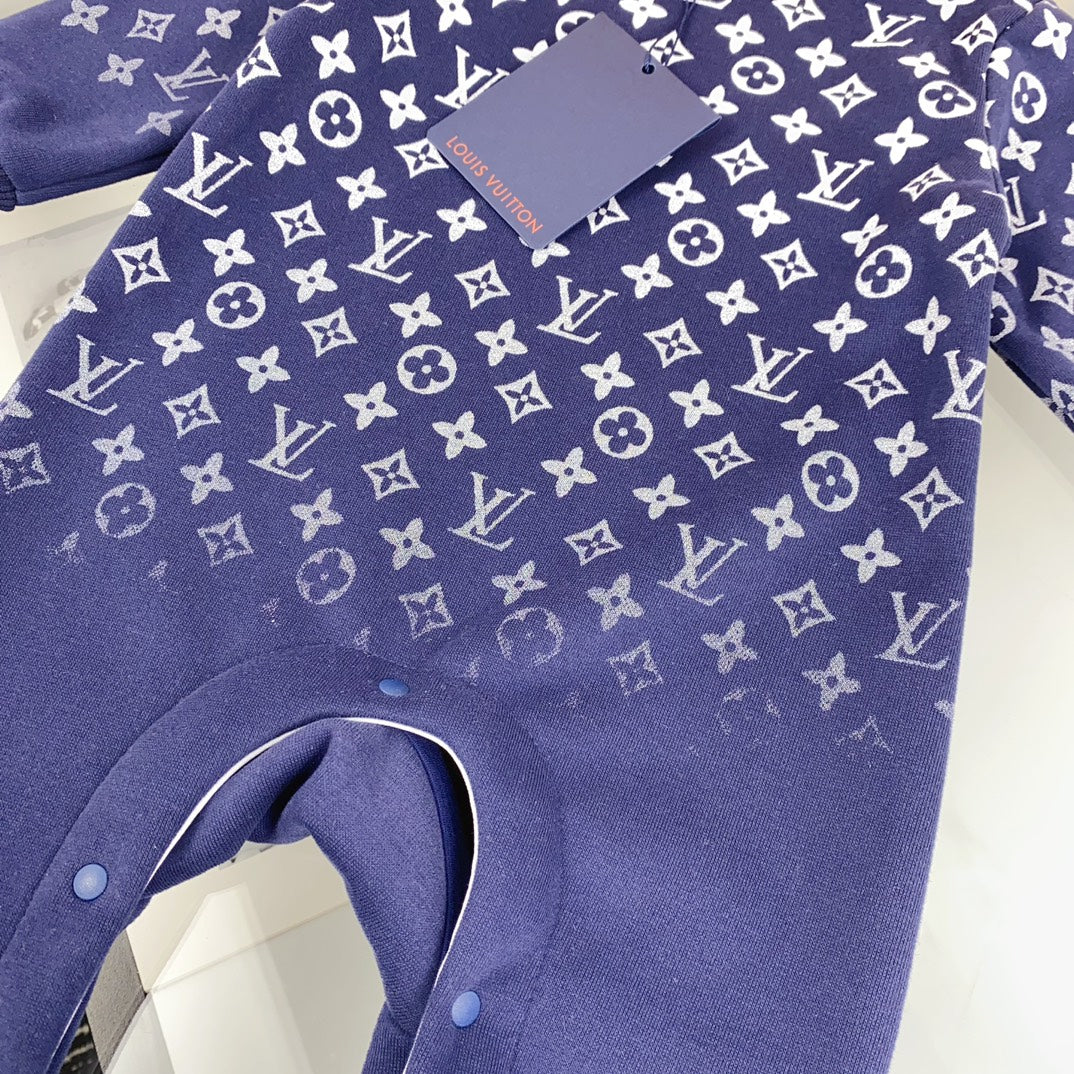 L Blue Monogram Print Set