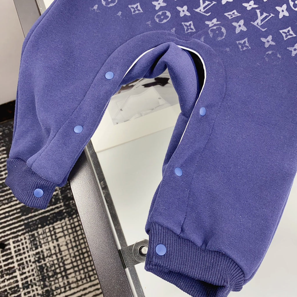 L Blue Monogram Print Set