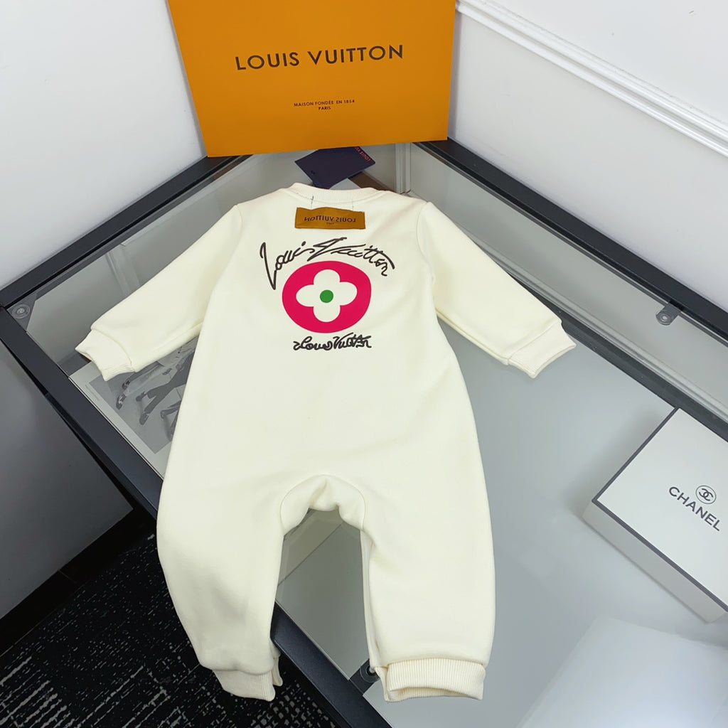 L White Monogram Print Set