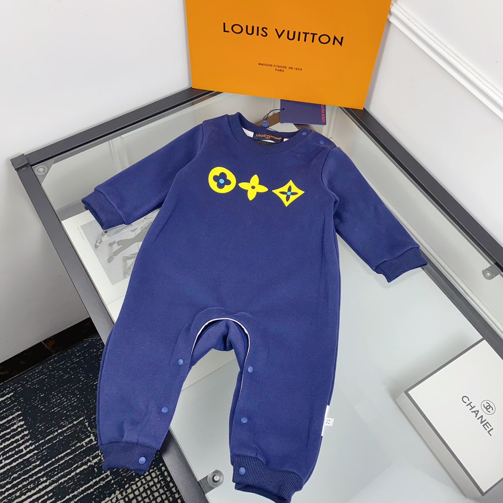 L Blue Monogram Print Set