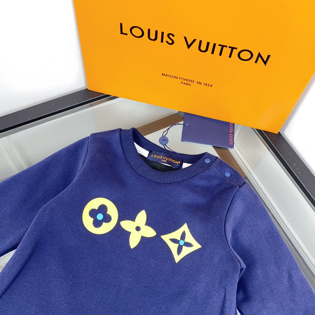 L Blue Monogram Print Set