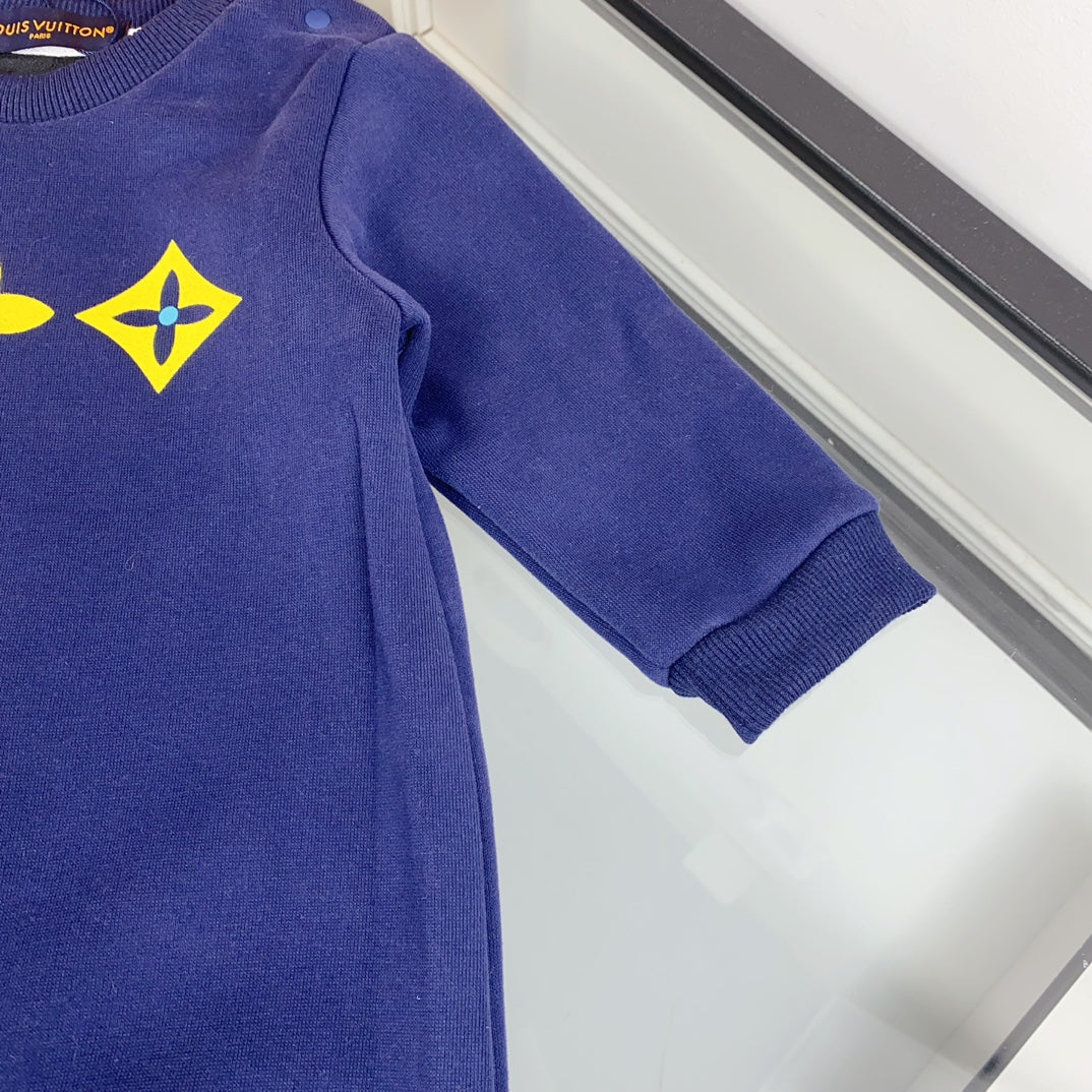 L Blue Monogram Print Set