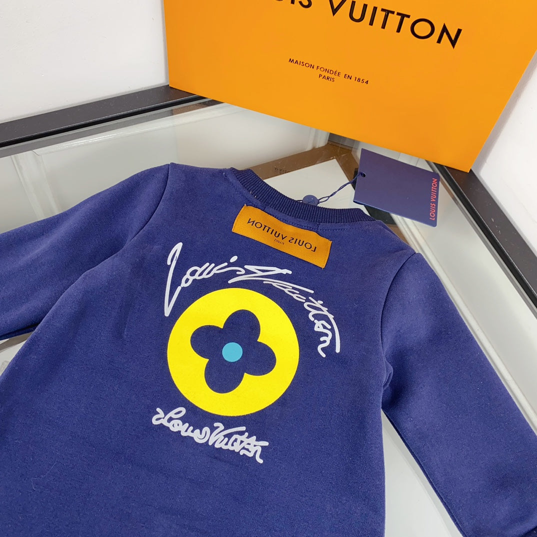 L Blue Monogram Print Set