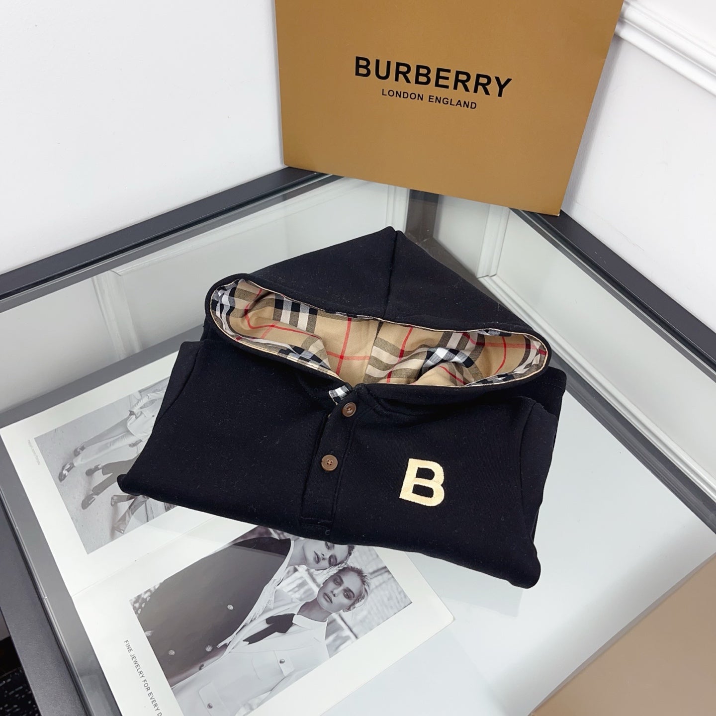 BR Black Monogram Hoodie