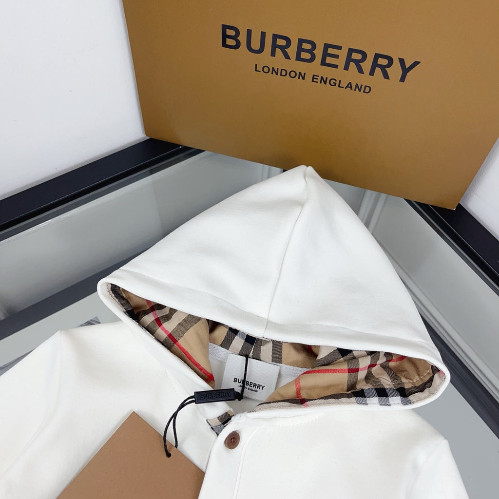 BR White Monogram Hoodie