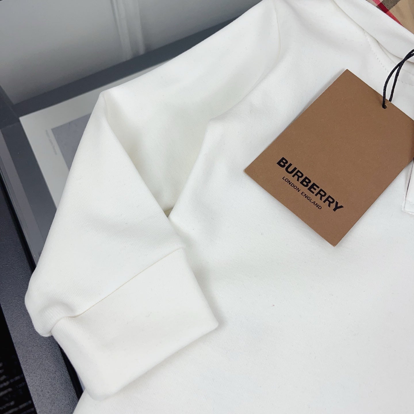 BR White Monogram Hoodie