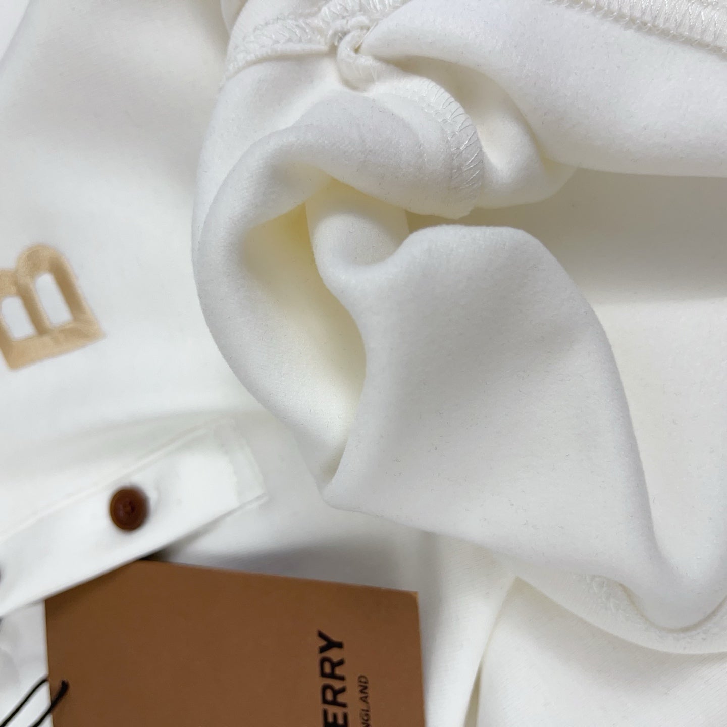 BR White Monogram Hoodie