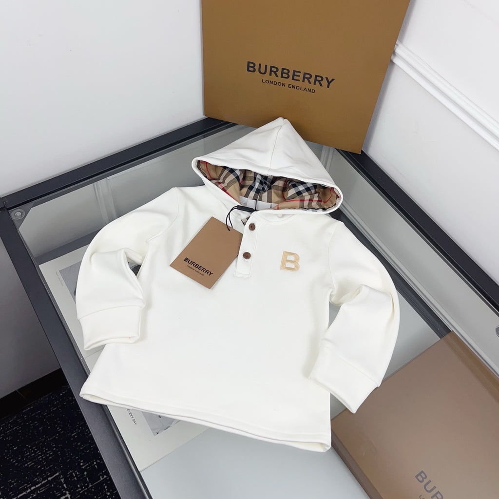 BR White Monogram Hoodie