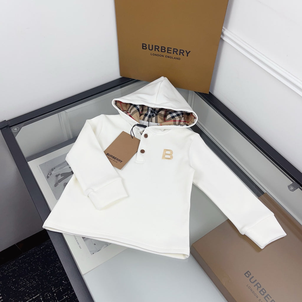 BR White Monogram Hoodie