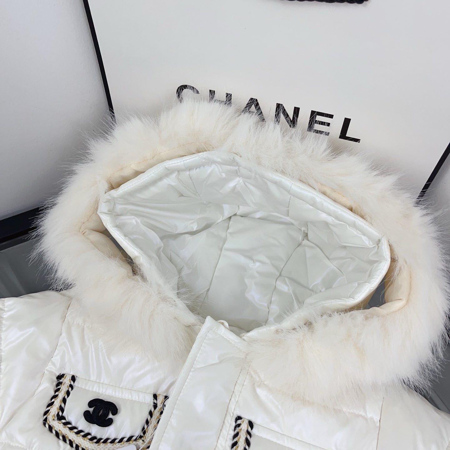 CH White Logo Coat